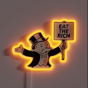 Eat The Rich Monopoly Man RGB Neon Sign