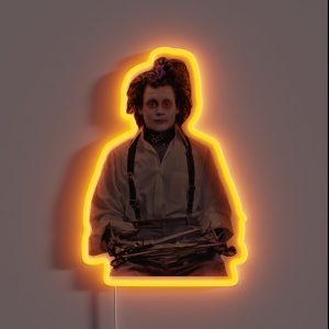 Edward Scissorhands With Face Mask RGB Neon Sign