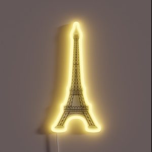 Eiffel Tower Paris Illustration RGB Neon Sign