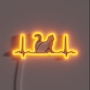 EKG Cat Middle RGB Neon Sign