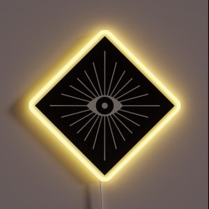 Electric Eyes Black And White RGB Neon Sign