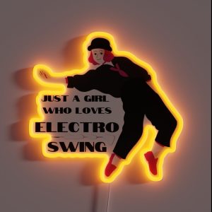 Electro Swing Dance Girl Black RGB Neon Sign