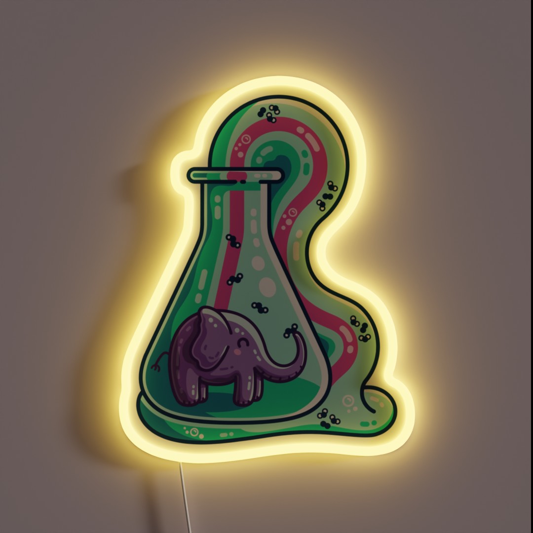 Elephant Toothpaste Chemistry Experiment RGB Neon Sign Elephant Toothpaste Chemistry Experiment RGB Neon Sign