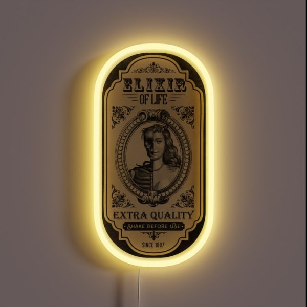 Elixir Of Life Apothecary Label RGB Neon Sign