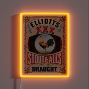 Elliotts XXX Stout And Ales On Draught Vintage Australian Beer Poster RGB Neon Sign
