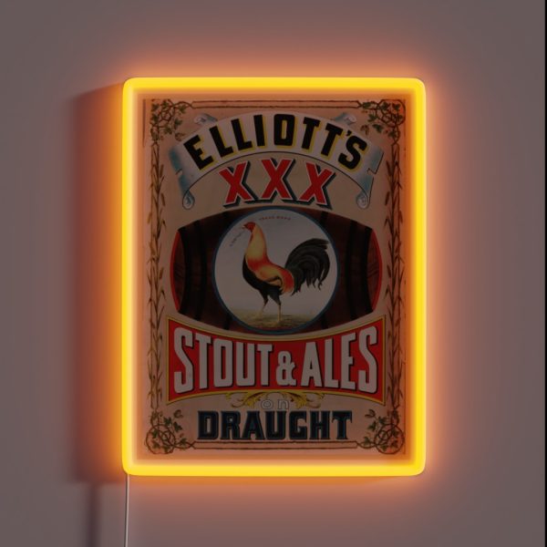 Elliotts XXX Stout And Ales On Draught RGB Neon Sign