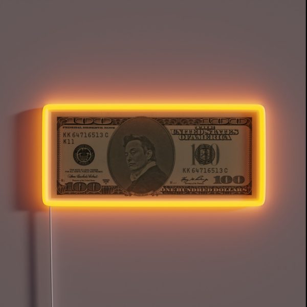 Elon Musk 100 Dollar Bill Money RGB Neon Sign