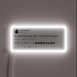 Embiid Tweet Trust The Process RGB Neon Sign