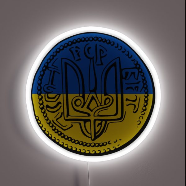 Emblem Of Volodymyr The Great Ukraine Flag RGB Neon Sign
