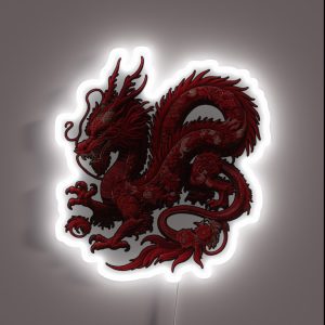 Embroidered Red Chinese European Dragon Legendary Animal RGB Neon Sign Embroidered Red Chinese European Dragon Legendary Animal RGB Neon Sign