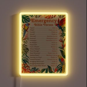 Emergency Bible Verses Tropical RGB Neon Sign