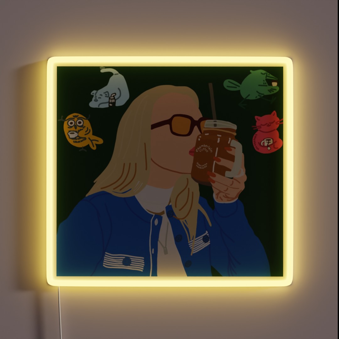 Emma Chamberlain Coffee Design RGB Neon Sign Emma Chamberlain Coffee Design RGB Neon Sign