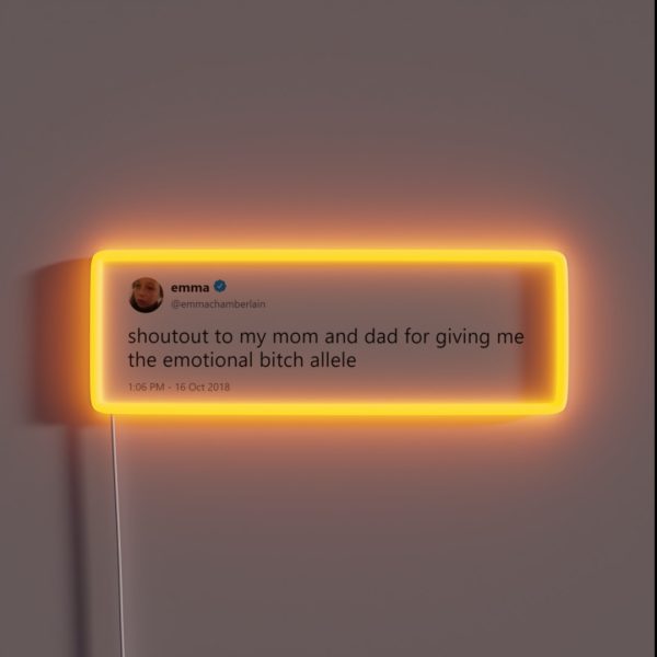 Emma Chamberlain Tweet RGB Neon Sign