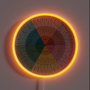 Emotion Wheel Psychology Design RGB Neon Sign Emotion Wheel Psychology Design RGB Neon Sign