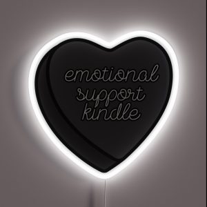 Emotional Support Kindle Black Heart RGB Neon Sign