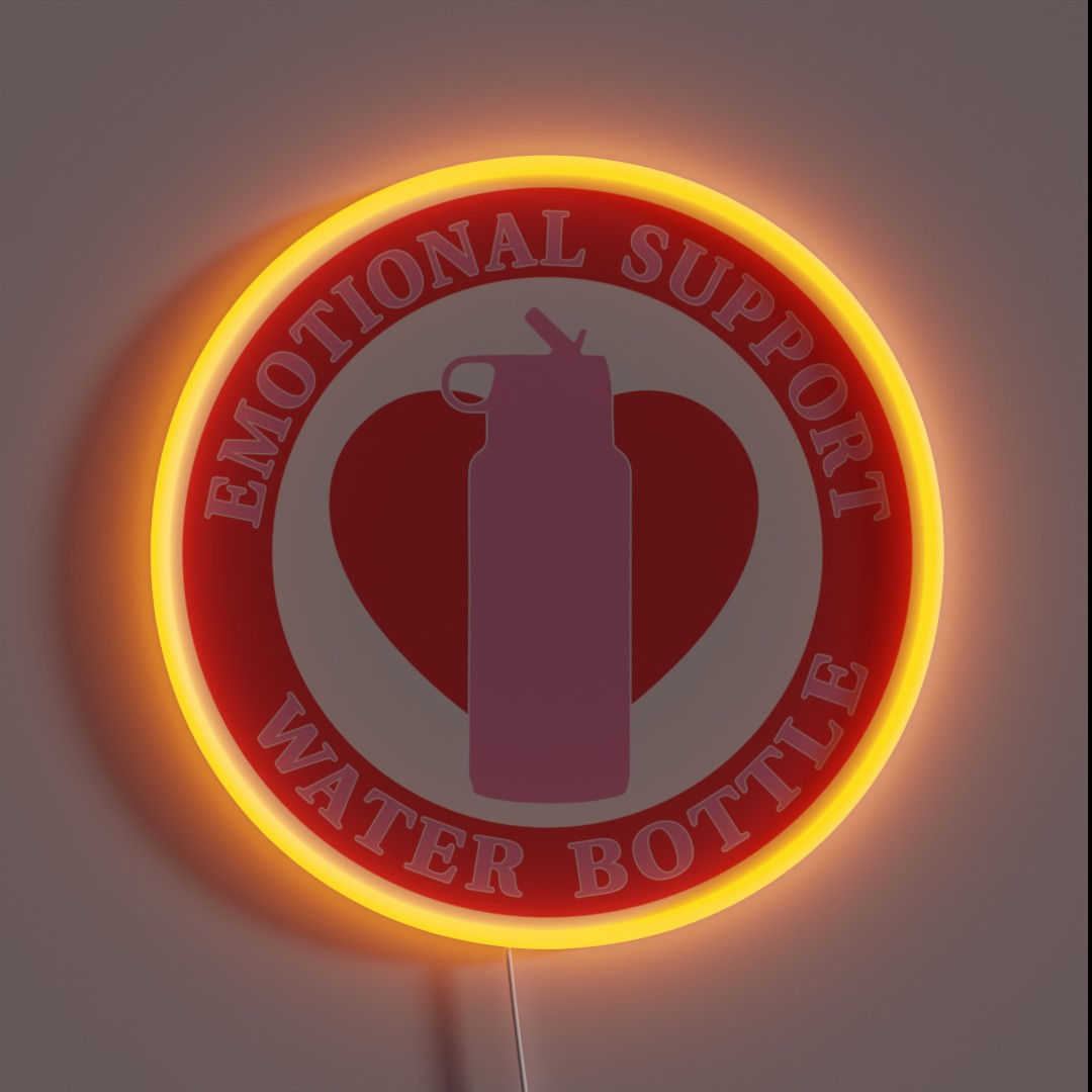 Emotional Support Water Bottle Hydro Pink RGB Neon Sign Emotional Support Water Bottle Hydro Pink RGB Neon Sign