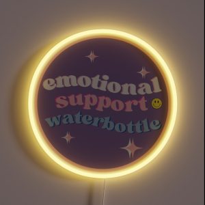 Emotional Support Water Bottle Purple Girly RGB Neon Sign