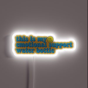 Emotional Support Water Bottle Smiley RGB Neon Sign