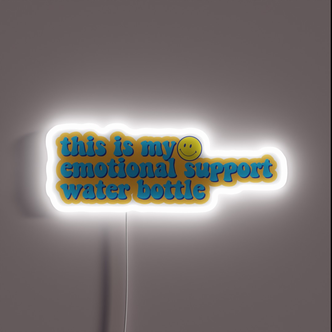 Emotional Support Water Bottle Smiley RGB Neon Sign Emotional Support Water Bottle Smiley RGB Neon Sign