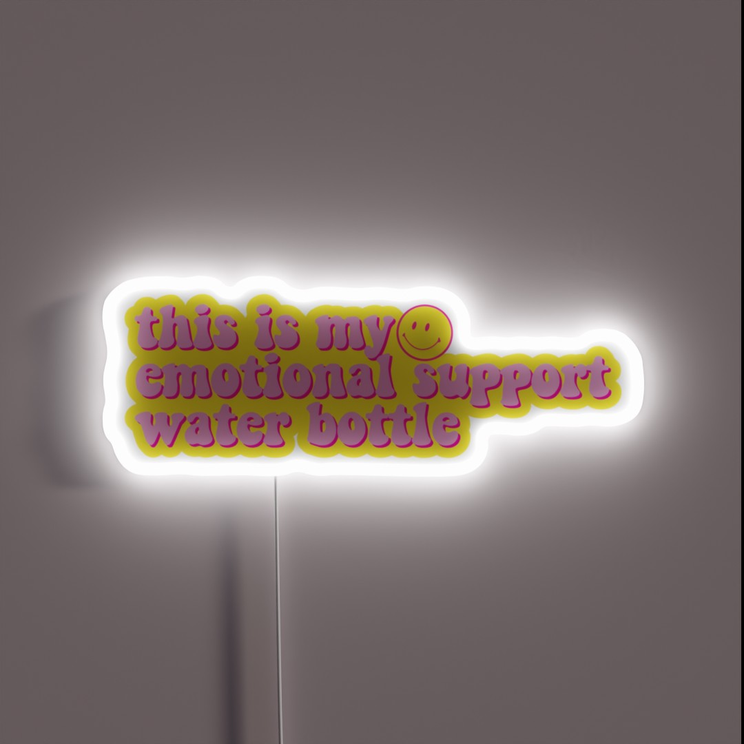 Emotional Support Water Bottle Smiley RGB Neon Sign Emotional Support Water Bottle Smiley RGB Neon Sign