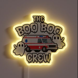 EMS EMT Paramedic Boo Boo Crew Ambulance Halloween RGB Neon Sign