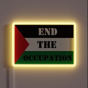 End The Occupation Free Palestine With Flag RGB Neon Sign