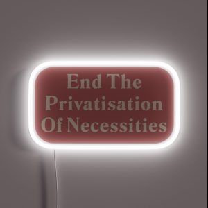 End The Privatisation Of Necessities RGB Neon Sign