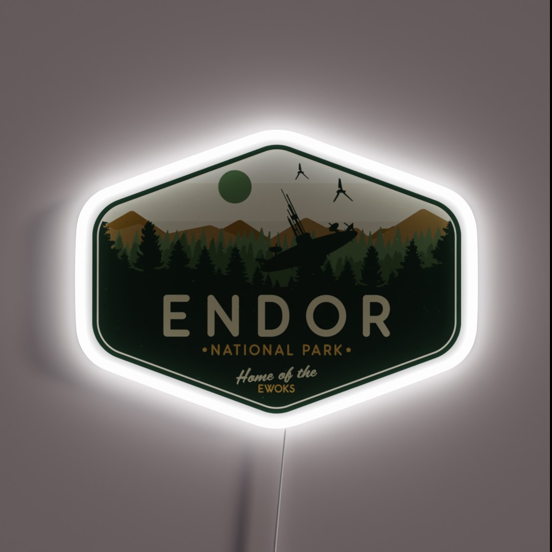 Endor National Park Home Of The Ewoks RGB Neon Sign Endor National Park Home Of The Ewoks RGB Neon Sign