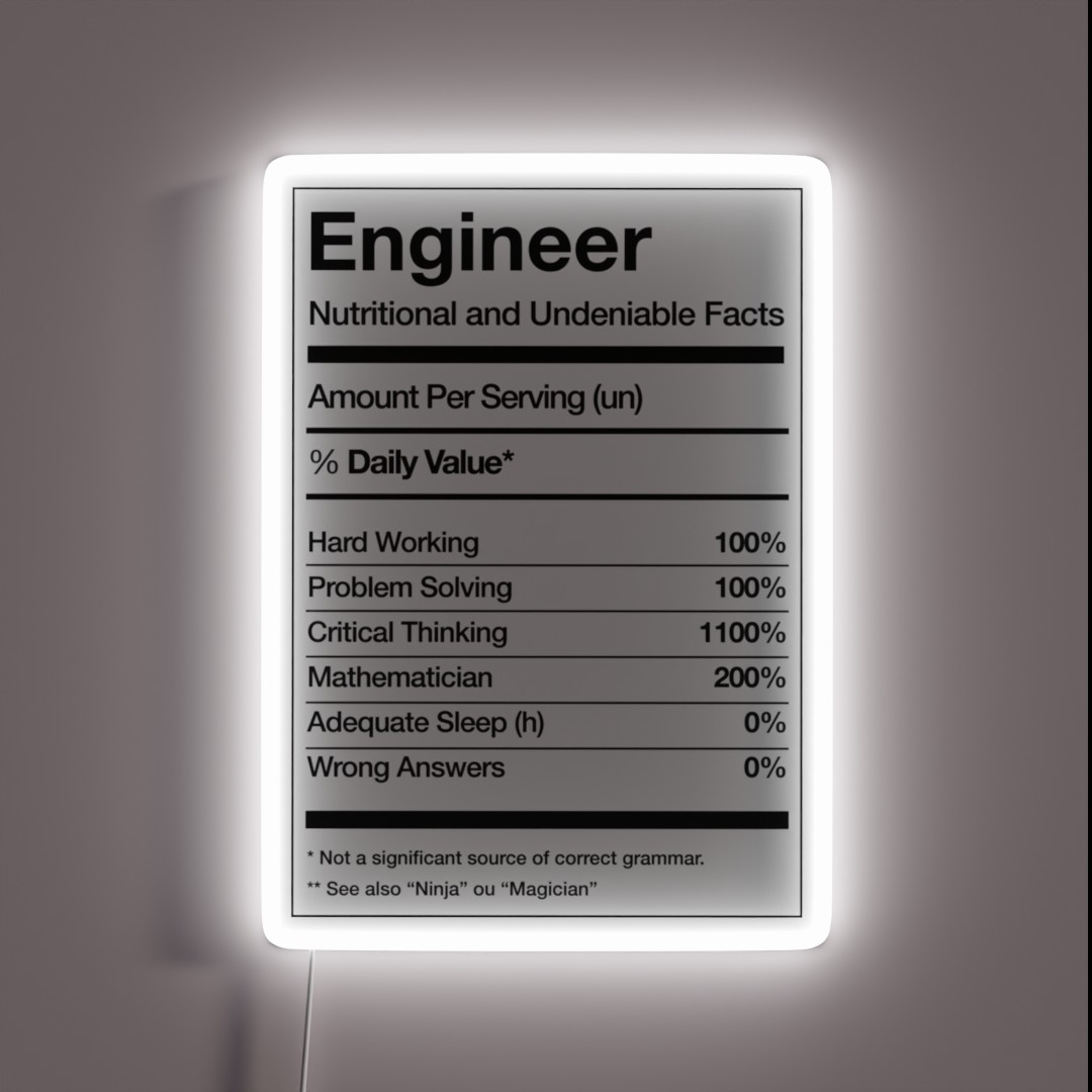 Engineering Engineer Funny RGB Neon Sign Engineering Engineer Funny RGB Neon Sign