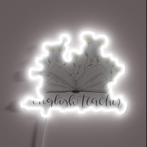 English Teacher Floral Open Book RGB Neon Sign English Teacher Floral Open Book RGB Neon Sign