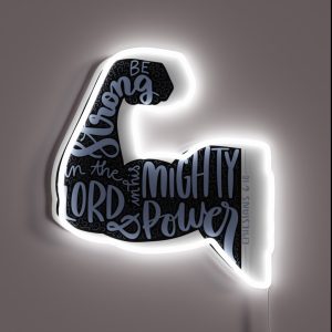 Ephesians 6 10 Be Strong In The Lord And In His Mighty Power Handlettered Bible Verse RGB Neon Sign Ephesians 6 10 Be Strong In The Lord And In His Mighty Power Handlettered Bible Verse RGB Neon Sign