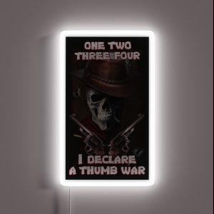 Epic Skull Man Declares Thumb War RGB Neon Sign