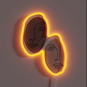 Equality Faces Line Art RGB Neon Sign