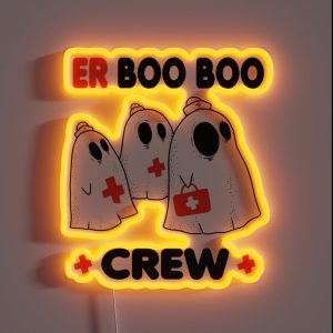 ER Boo Boo Crew Ghost Nurse Doctor RGB Neon Sign