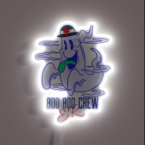 ER BOO BOO CREW Ghostly Fun For The Spirits RGB Neon Sign
