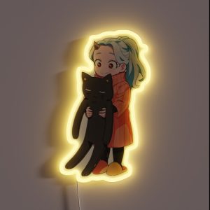 Eri Chan Holding A Cat RGB Neon Sign