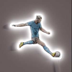 Erling Haaland 9 Manchester City Illustration RGB Neon Sign