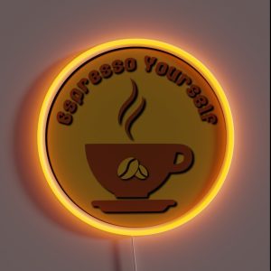 Espresso Yourself With A Delicious Brew RGB Neon Sign Espresso Yourself With A Delicious Brew RGB Neon Sign