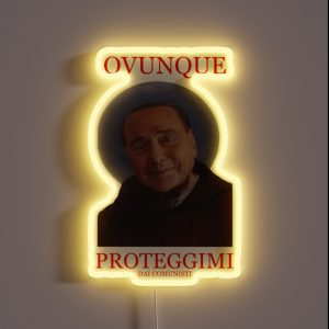 Everywhere Protect Me From The Communists Silvio Berlusconi RGB Neon Sign
