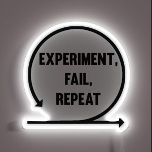 Experiment Fail Repeat RGB Neon Sign