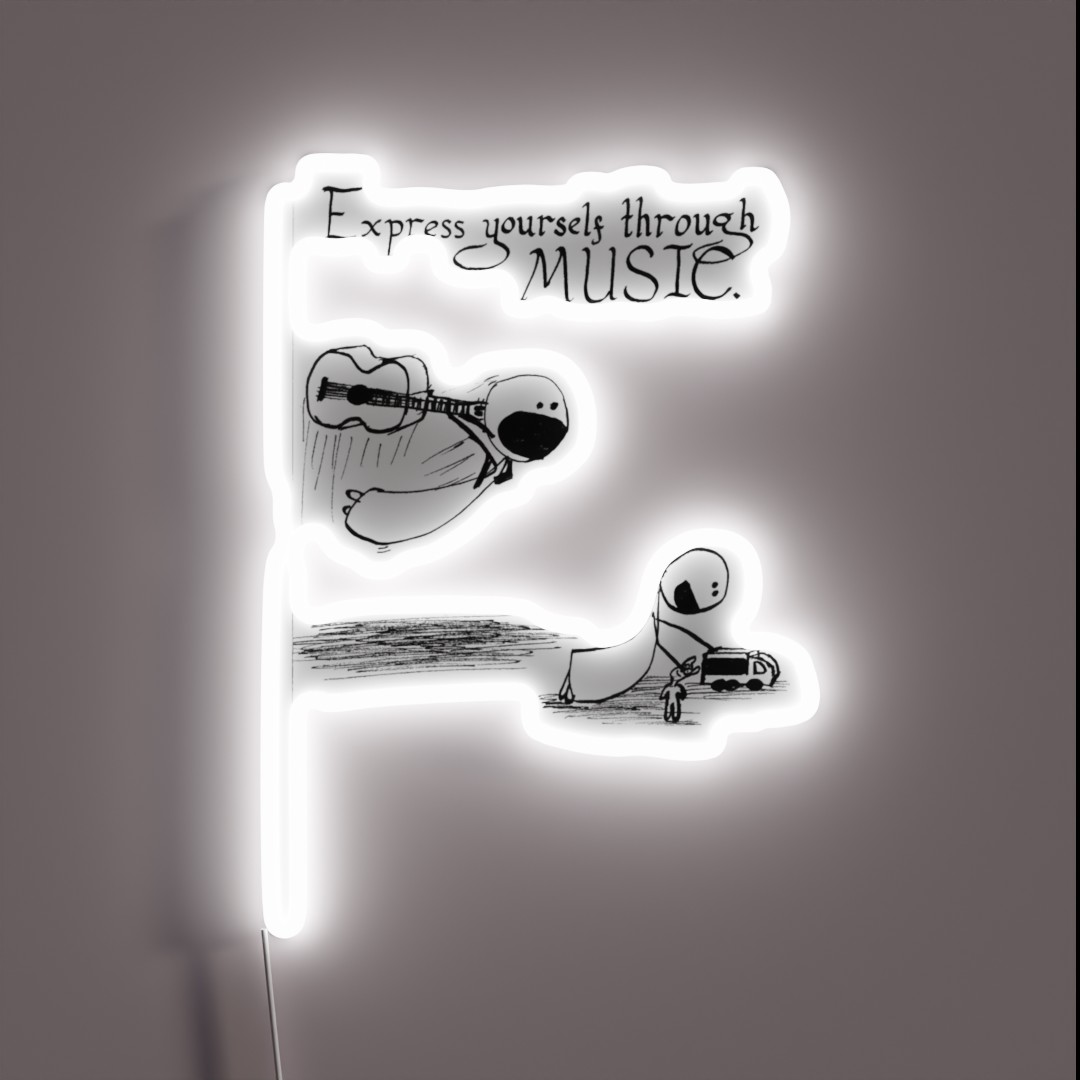Express Yourself Through Music RGB Neon Sign Express Yourself Through Music RGB Neon Sign