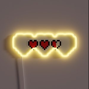 Extra Small Two And A Half Hearts Remaining RGB Neon Sign