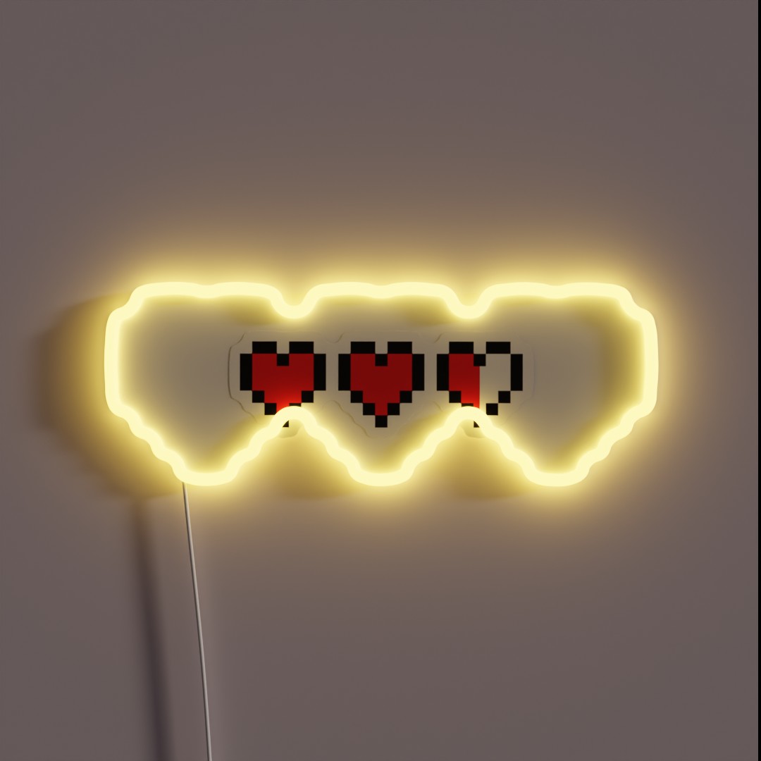 Extra Small Two And A Half Hearts Remaining RGB Neon Sign Extra Small Two And A Half Hearts Remaining RGB Neon Sign