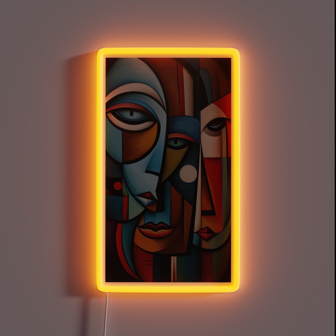 Faces Abstract Art RGB Neon Sign Faces Abstract Art RGB Neon Sign