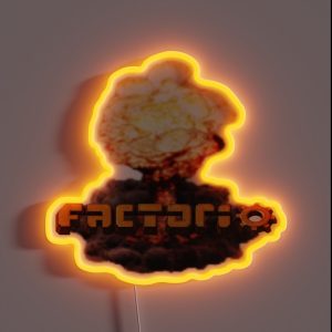 Factorio Nuke Factorio Game Fcatorio RGB Neon Sign
