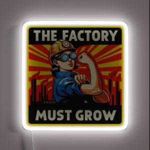 Factorio The Factory Must Grow RGB Neon Sign