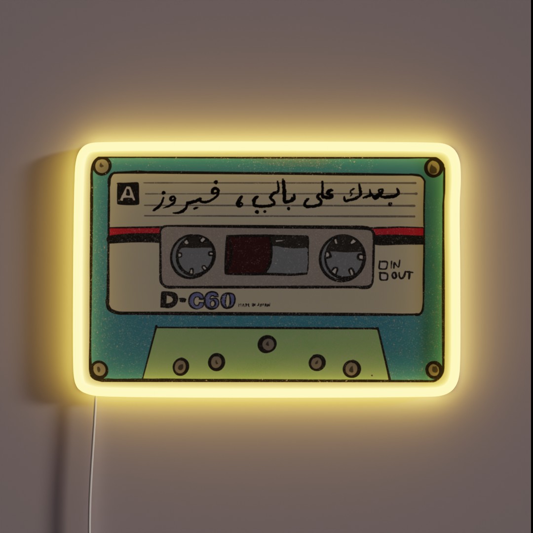 Fairuz Cassette RGB Neon Sign Fairuz Cassette RGB Neon Sign