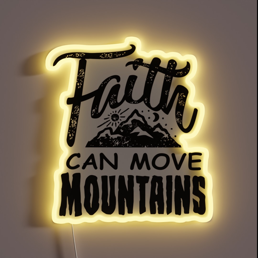 Faith Can Move Mountains Christian RGB Neon Sign Faith Can Move Mountains Christian RGB Neon Sign