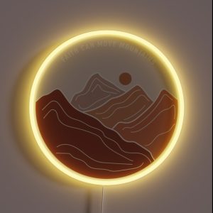 Faith Can Move Mountains RGB Neon Sign
