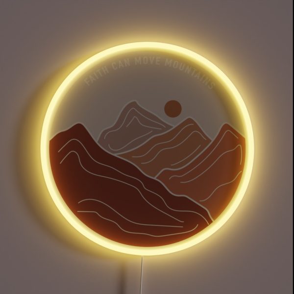 Faith Can Move Mountains RGB Neon Sign